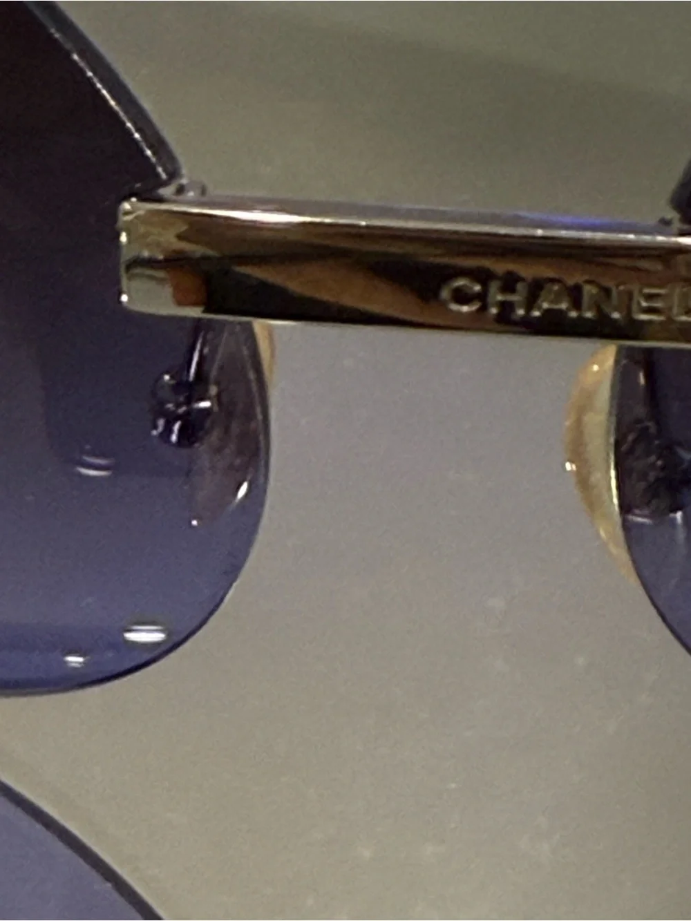 RARE CHANEL 4099 Y2K Rimless Purple Gradient Sunglasses w/ Case